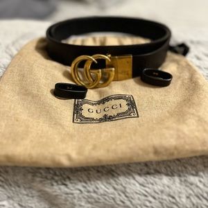 Reversible Thin Belt With Double G Buckle